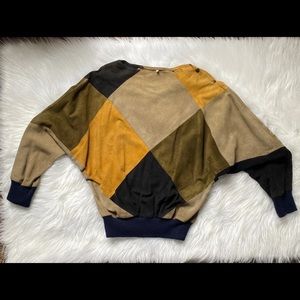 Vintage lightweight leather suede top